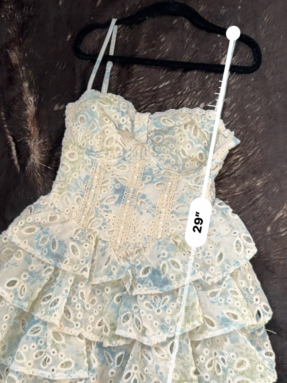 Kestan Tiered Eyelet Corset Mini Dress